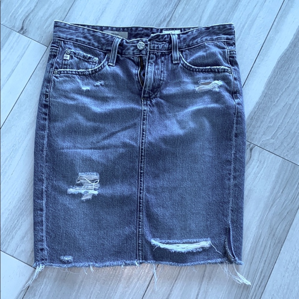 AG ADRIANO GOLDSHMIDT PENCIL DENIM SKIRT 25